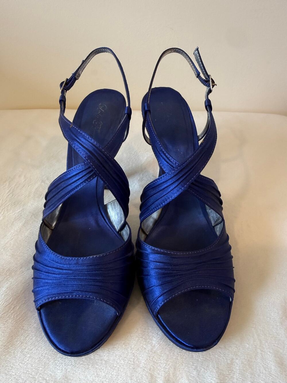 Lulu Townsend Slingback Sandals Women's Size 8.5 Blue Crisscross Straps Open Toe